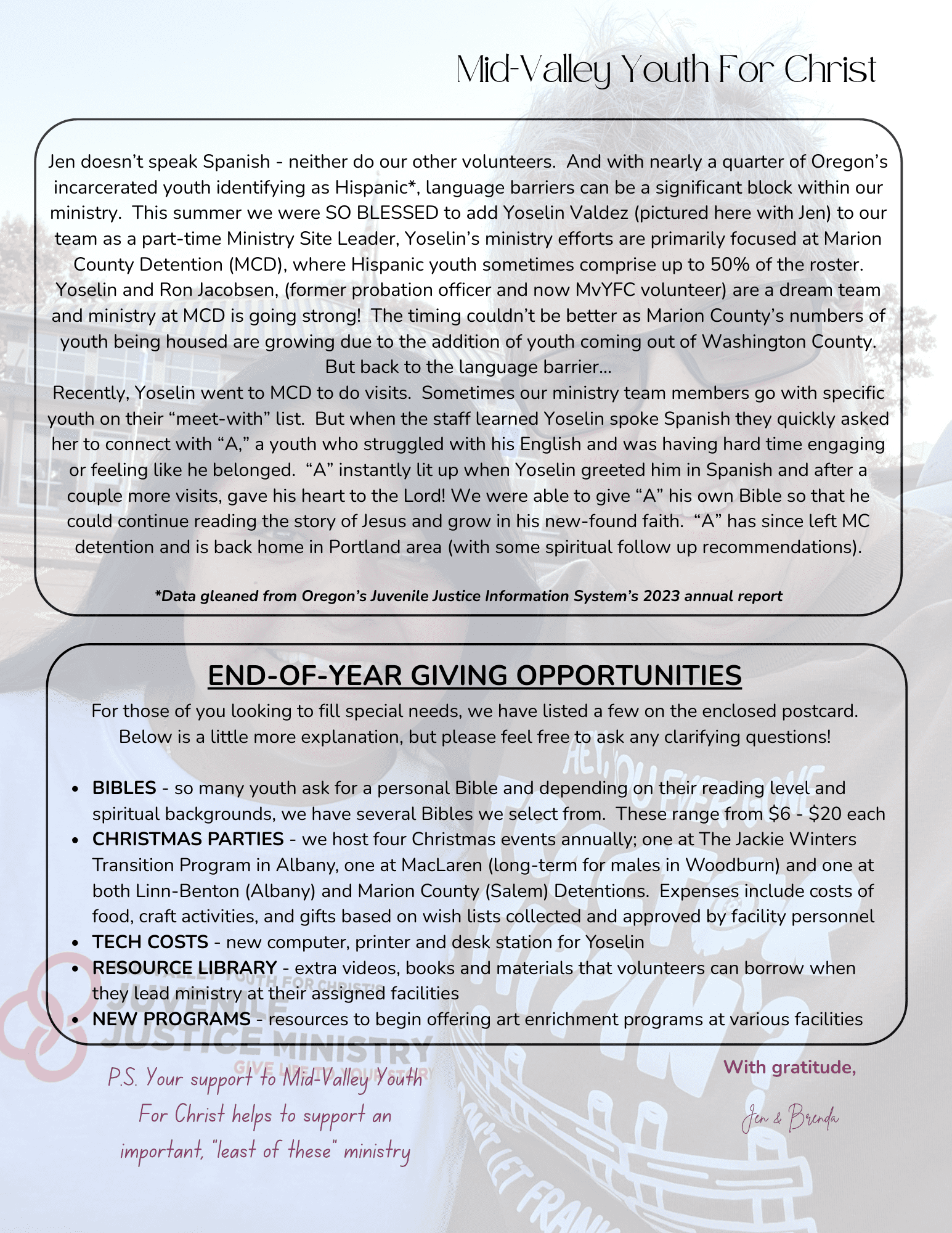 Youth for Christ horizontal logo Mid Valley Chapter